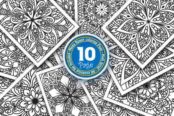 A Flower Mandala Coloring Page Set for Creatives and Entrepreneurs